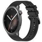 For Amazfit Balance 22mm Textured Silicone Solid Color Watch Band(Black) - 1