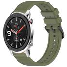 For Amazfit GTR 4 22mm Textured Silicone Solid Color Watch Band(Green) - 1