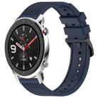 For Amazfit GTR 4 22mm Textured Silicone Solid Color Watch Band(Midnight Blue) - 1