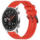 For Amazfit GTR 4 22mm Textured Silicone Solid Color Watch Band(Red) - 1