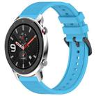 For Amazfit GTR 4 Pro 22mm Textured Silicone Solid Color Watch Band(Sky Blue) - 1