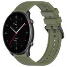 For Amazfit GTR 2e 22mm Textured Silicone Solid Color Watch Band(Green) - 1