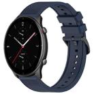 For Amazfit GTR 2e 22mm Textured Silicone Solid Color Watch Band(Midnight Blue) - 1