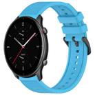 For Amazfit GTR 2e 22mm Textured Silicone Solid Color Watch Band(Sky Blue) - 1