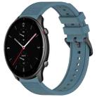 For Amazfit GTR 2e 22mm Textured Silicone Solid Color Watch Band(Rock Cyan) - 1