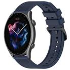 For Amazfit 3 22mm Textured Silicone Solid Color Watch Band(Midnight Blue) - 1