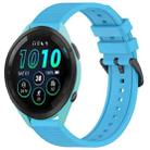 For Garmin Forerunner 265 22mm Textured Silicone Solid Color Watch Band(Sky Blue) - 1