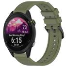 For Garmin Forerunner 255 22mm Textured Silicone Solid Color Watch Band(Green) - 1