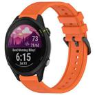 For Garmin Forerunner 255 Music 22mm Textured Silicone Solid Color Watch Band(Orange) - 1