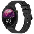 For Garmin Forerunner 255 Music 22mm Textured Silicone Solid Color Watch Band(Black) - 1