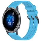 For Garmin Venu 2 22mm Textured Silicone Solid Color Watch Band(Sky Blue) - 1