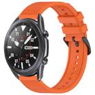 For Samsung Galaxy Watch3 45mm 22mm Textured Silicone Solid Color Watch Band(Orange) - 1