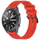 For Samsung Galaxy Watch3 45mm 22mm Textured Silicone Solid Color Watch Band(Red) - 1