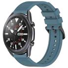 For Samsung Galaxy Watch3 45mm 22mm Textured Silicone Solid Color Watch Band(Rock Cyan) - 1