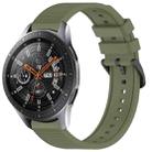 For Samsung Galaxy Watch 46mm 22mm Textured Silicone Solid Color Watch Band(Green) - 1