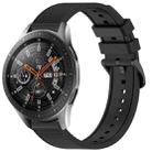 For Samsung Galaxy Watch 46mm 22mm Textured Silicone Solid Color Watch Band(Black) - 1