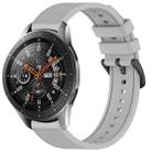 For Samsung Galaxy Watch 46mm 22mm Textured Silicone Solid Color Watch Band(Grey) - 1