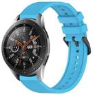 For Samsung Galaxy Watch 46mm 22mm Textured Silicone Solid Color Watch Band(Sky Blue) - 1