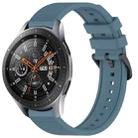 For Samsung Galaxy Watch 46mm 22mm Textured Silicone Solid Color Watch Band(Rock Cyan) - 1