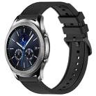 For Samsung Gear S3 Classic 22mm Textured Silicone Solid Color Watch Band(Black) - 1