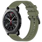 For Samsung Gear S3 Frontier 22mm Textured Silicone Solid Color Watch Band(Green) - 1