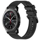 For Samsung Gear S3 Frontier 22mm Textured Silicone Solid Color Watch Band(Black) - 1