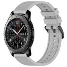 For Samsung Gear S3 Frontier 22mm Textured Silicone Solid Color Watch Band(Grey) - 1