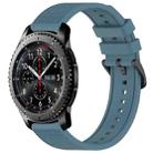 For Samsung Gear S3 Frontier 22mm Textured Silicone Solid Color Watch Band(Rock Cyan) - 1