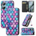 For ZTE Libero 5G IV CaseNeo Colorful Magnetic Leather Phone Case(Purple Scales) - 1