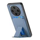 For OPPO Find X8 Ultra Carbon Fiber Card Bag Fold Stand Phone Case(Blue) - 3