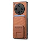 For OPPO Find X8 Ultra Carbon Fiber Card Bag Fold Stand Phone Case(Brown) - 2