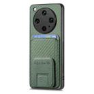 For OPPO Find X8 Ultra Carbon Fiber Card Bag Fold Stand Phone Case(Green) - 2