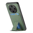 For OPPO Find X8 Ultra Carbon Fiber Card Bag Fold Stand Phone Case(Green) - 3