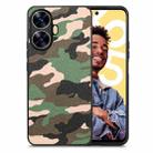 For Realme C55 Retro Camouflage Leather Back Phone Case(Green) - 1