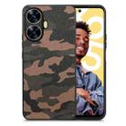 For Realme C55 Retro Camouflage Leather Back Phone Case(Brown) - 1