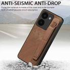 For vivo Y78 Retro Wristband Holder Leather Back Phone Case(Brown) - 2