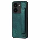 For vivo Y78 Retro Wristband Holder Leather Back Phone Case(Green) - 1