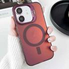 For iPhone 11 Lens Holder MagSafe PC Hybrid TPU Phone Case(Red) - 1