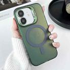 For iPhone 11 MagSafe Lens Holder PC Hybrid TPU Phone Case(Green) - 1