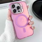 For iPhone 12 Pro MagSafe Lens Holder PC Hybrid TPU Phone Case(Pink) - 1