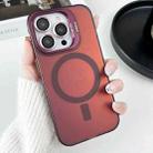 For iPhone 14 Pro Lens Holder MagSafe PC Hybrid TPU Phone Case(Red) - 1