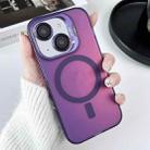 For iPhone 14 Plus MagSafe Lens Holder PC Hybrid TPU Phone Case(Purple) - 1