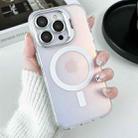 For iPhone 15 Pro MagSafe Lens Holder PC Hybrid TPU Phone Case(White) - 1