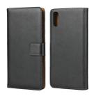 Leather Horizontal Flip Holster for Sony L3  ， with Magnetic Clasp and Bracket and Card Slot and Wallet(Black) - 1