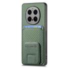 For Honor Magic7 Pro Carbon Fiber Card Bag Fold Stand Phone Case(Green) - 2