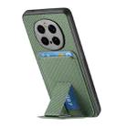 For Honor Magic7 Pro Carbon Fiber Card Bag Fold Stand Phone Case(Green) - 3