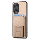 For Huawei Nova 10 SE 4G Carbon Fiber Card Bag Fold Stand Phone Case(Khaki) - 2