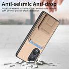 For Huawei Nova 10 SE 4G Carbon Fiber Card Bag Fold Stand Phone Case(Khaki) - 3