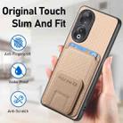 For Huawei Nova 10 SE 4G Carbon Fiber Card Bag Fold Stand Phone Case(Khaki) - 5