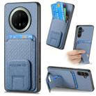 For Huawei Mate 70 Carbon Fiber Card Bag Fold Stand Phone Case(Blue) - 1